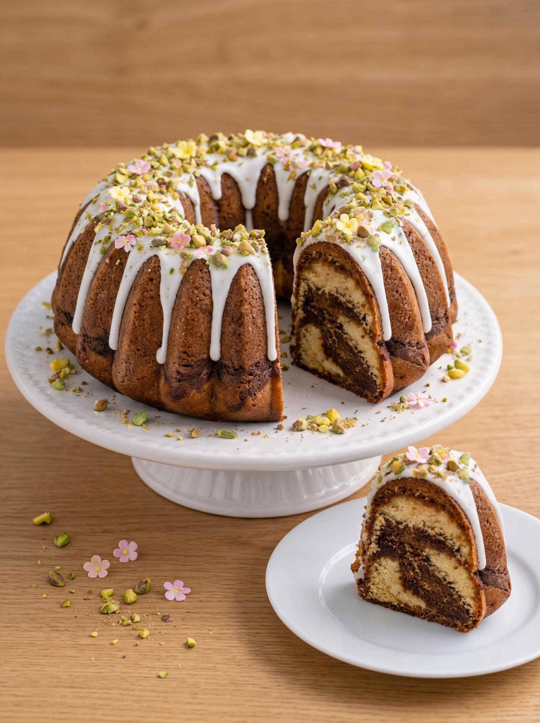Babka marmurkowa na Wielkanoc - z budyniem w cieście, wilgotna jeszcze trzeciego dnia i nigdy mi nie opada