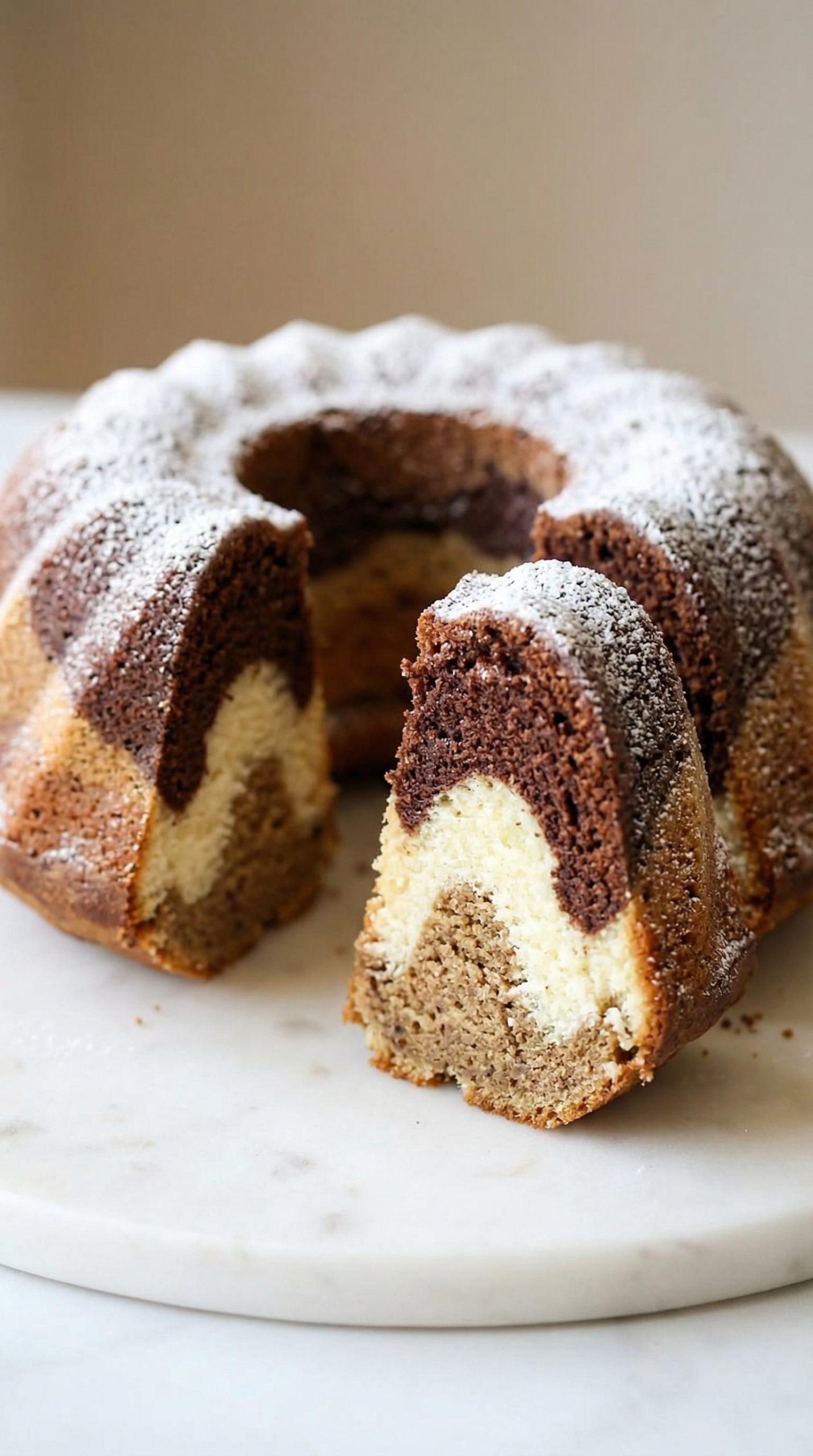 Babka tiramisu z mascarpone - trzy warstwy w jednej formie, wilgotna jeszcze trzeciego dnia