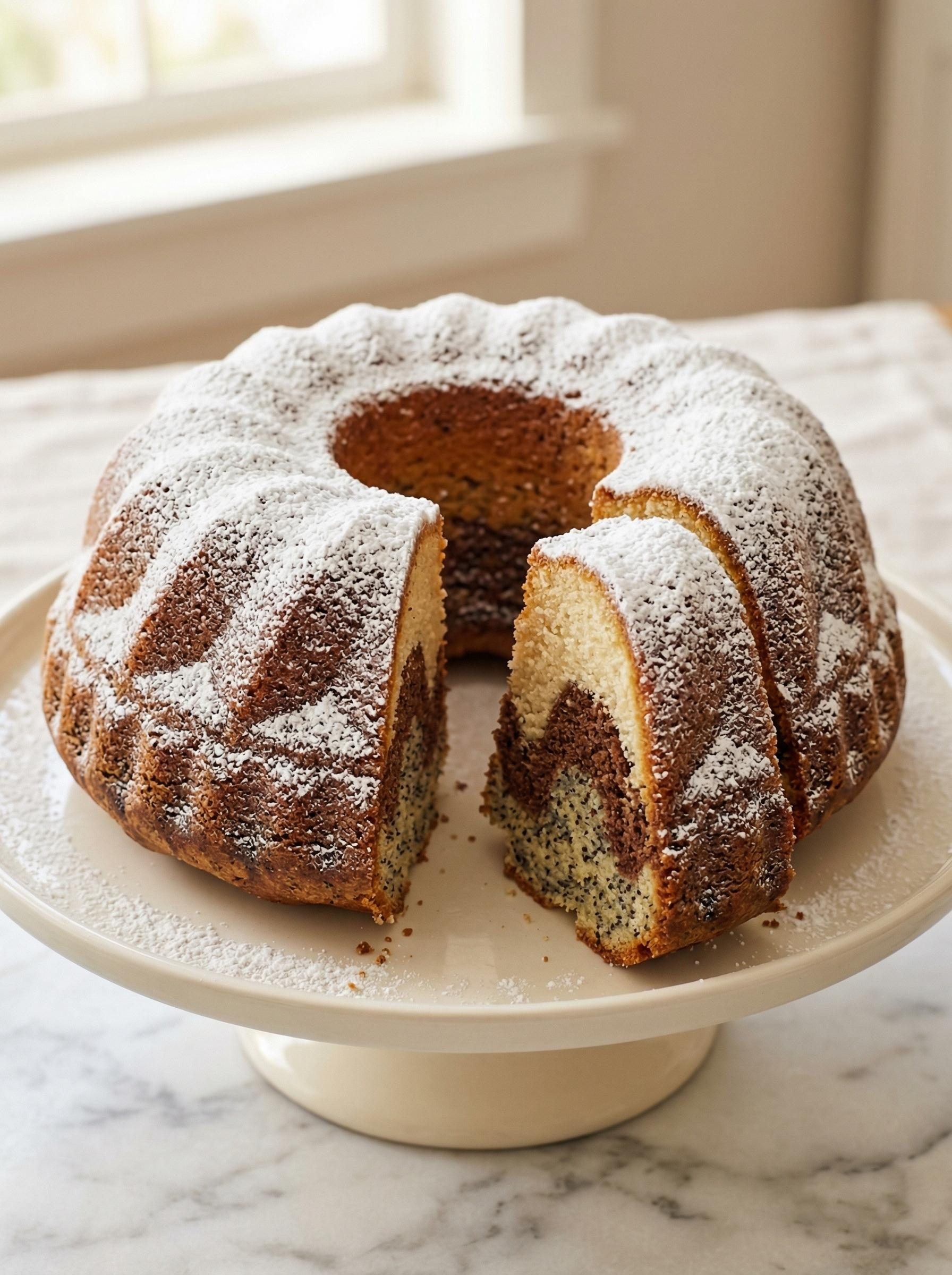 Babka trójniak z makiem i kakao - wilgotna, piecze się długo, a na stole nie stoi nawet dwóch dni