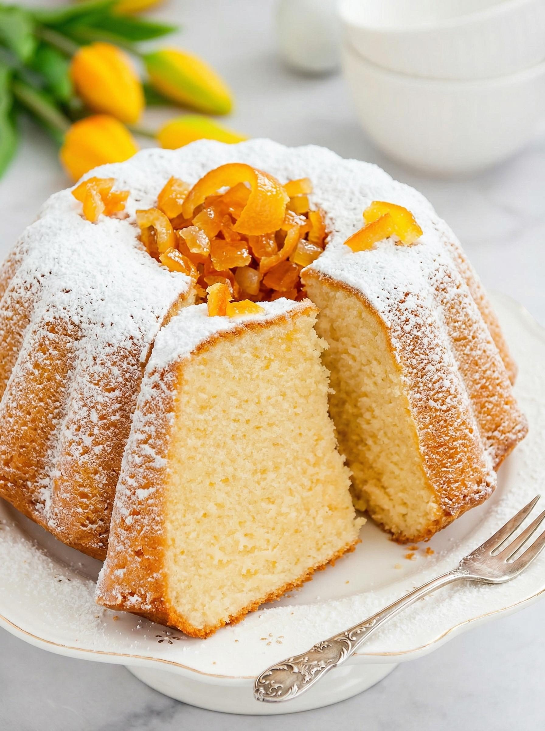 Babka z mascarpone - wilgotna jeszcze trzeciego dnia i tak delikatna, że kroi się bokiem widelca