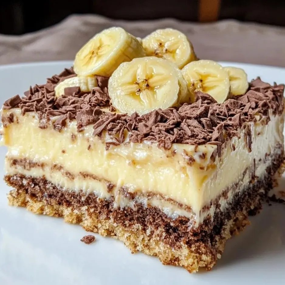 Bananowiec bez pieczenia na herbatnikowym spodzie - krem budyniowy na maśle i tyle startej czekolady, że blaszka pustoszeje pierwszego wieczoru