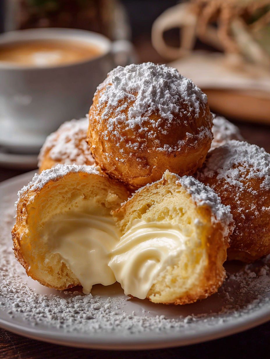 Bomboloni z waniliowym budyniem - włoskie pączki smażone na złoto, u mnie znikają jeszcze zanim ostygną