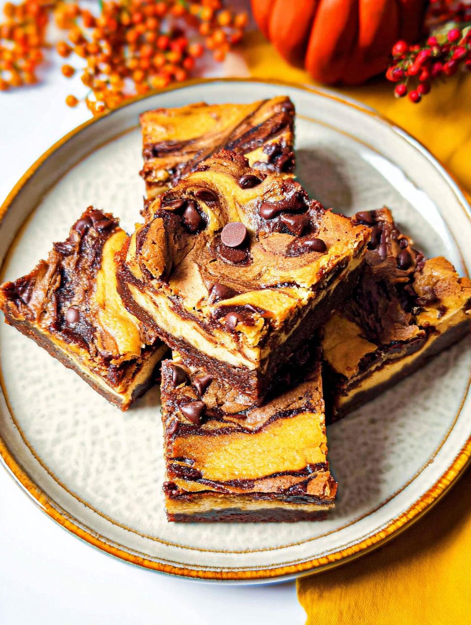 Brownie z dyniowym sernikiem - marmurkowe warstwy, noc w lodówce i kroi się równiutko jak z cukierni
