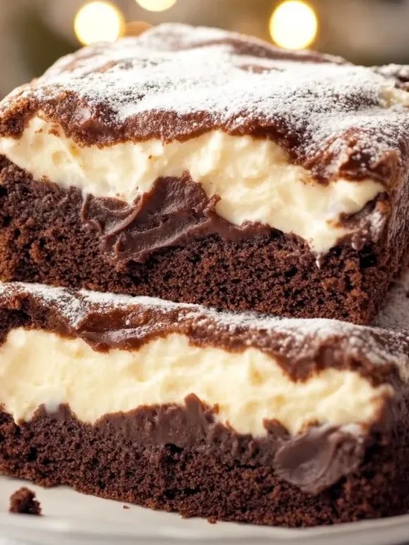 Brownie z warstwą serową - marmurkowe, wilgotne w środku, a na drugi dzień smakuje jeszcze lepiej