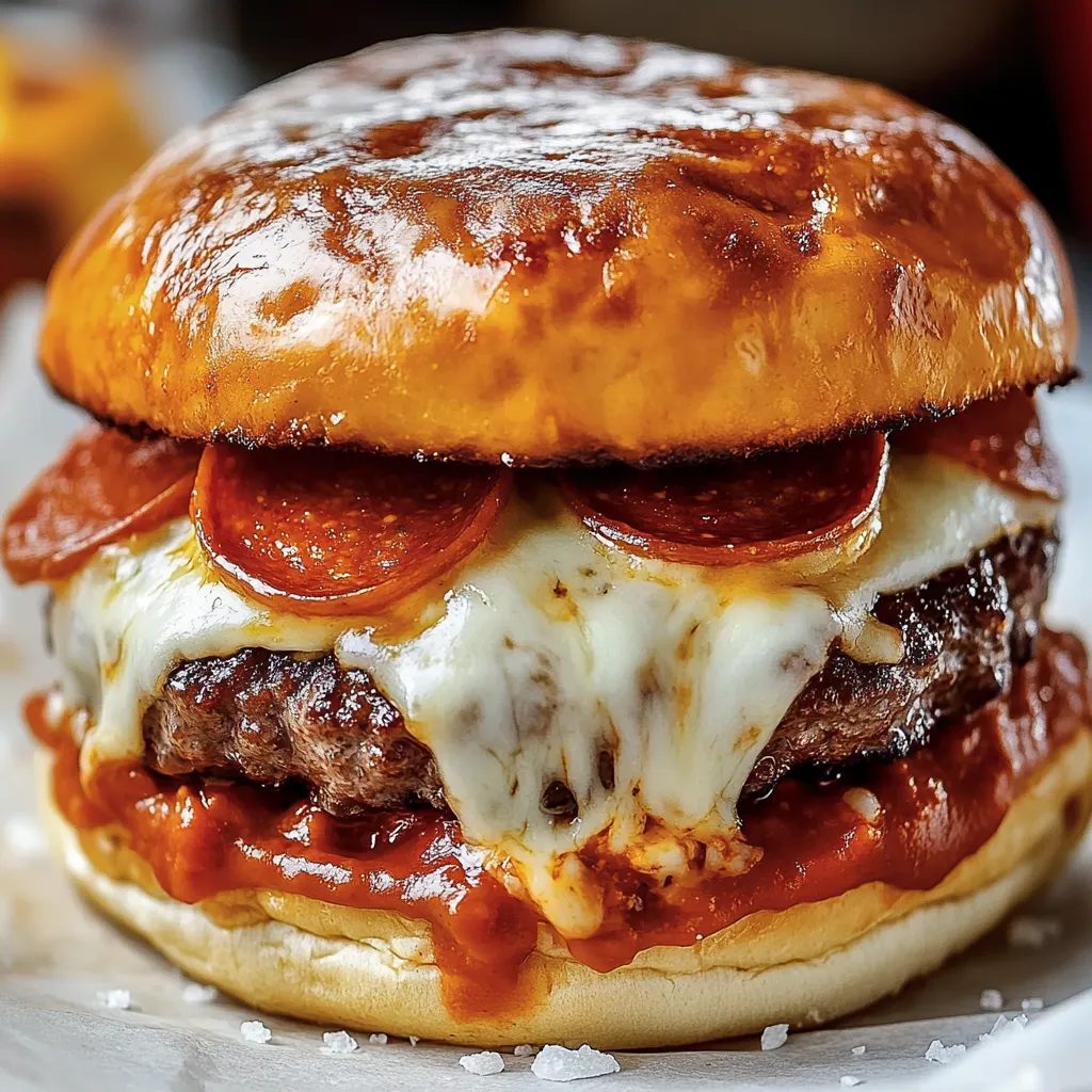 Burger pizza z mozzarellą i salami - cała pizza schowana w bułce, u mnie w domu piątkowy wieczór wygląda tylko tak