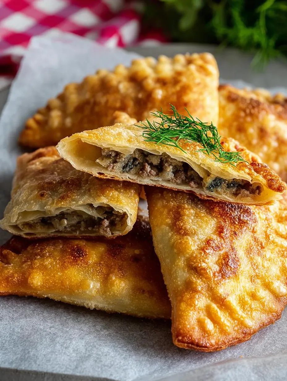 Chebureki z Krymu - cienkie ciasto, soczysty farsz i ten syk oleju, po którym cała kuchnia schodzi się do stołu