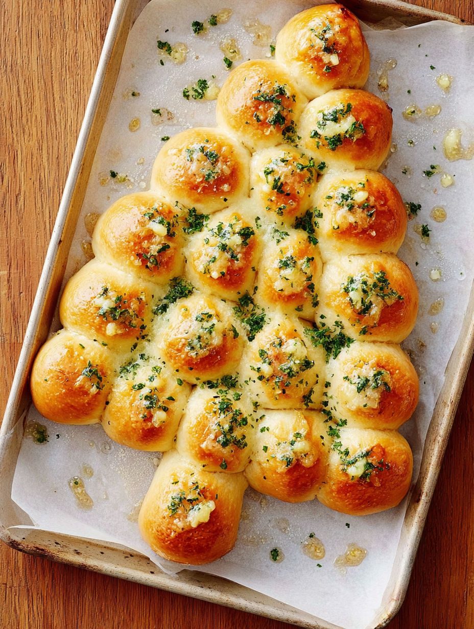 Choinka drożdżowa z mozzarellą - bułeczki odrywa się palcami, a w środku ciągnie się ser i kapie masło czosnkowe