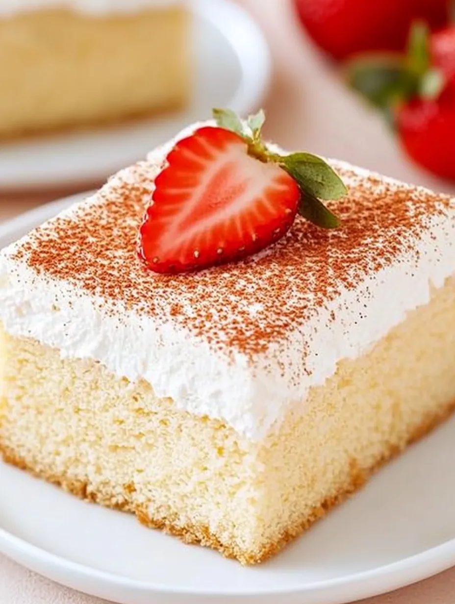 Ciasto Tres Leches - biszkopt nasączony trzema mlekami, który po nocy w lodówce rozpływa się w ustach