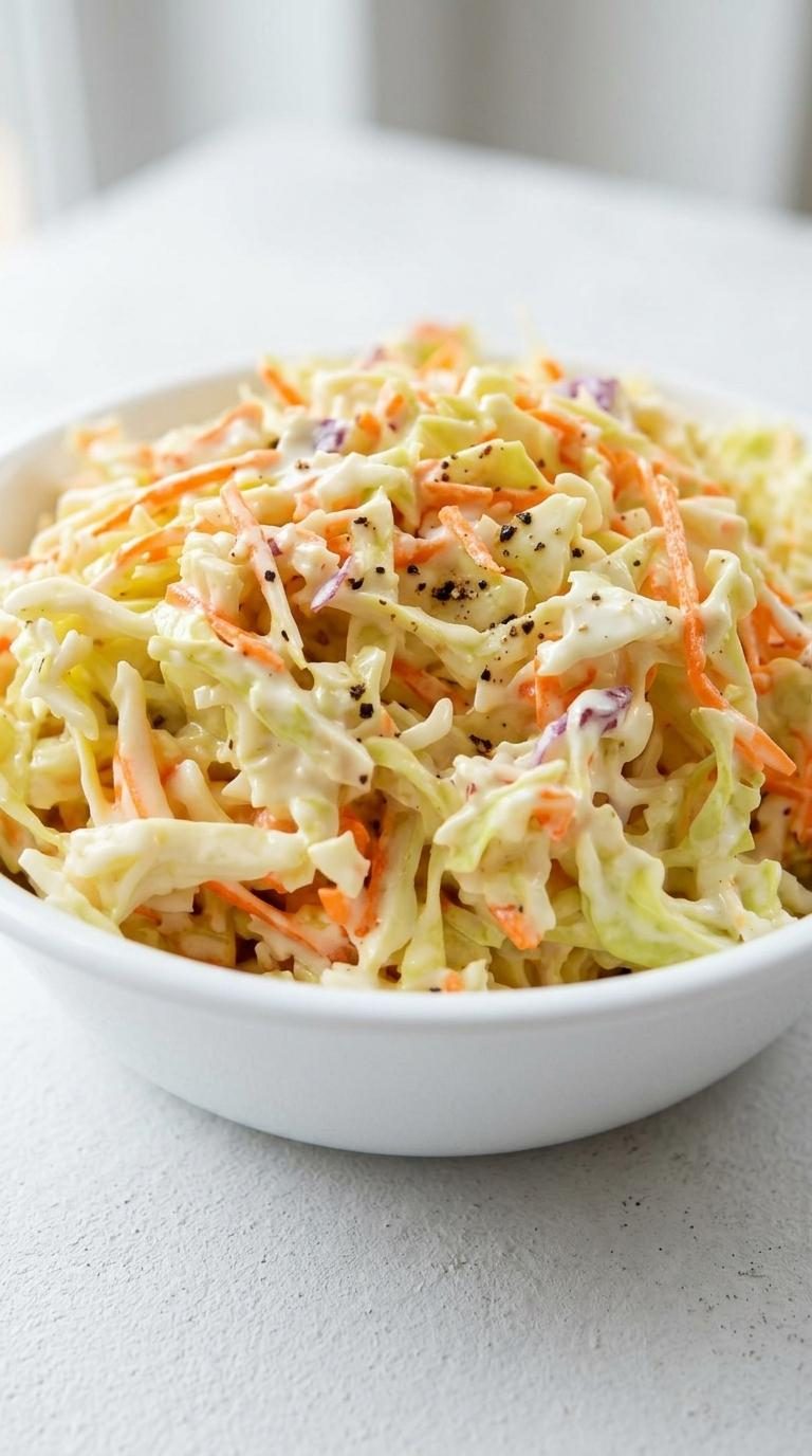 Coleslaw z młodej kapusty w kremowym sosie - dwie godziny w lodówce robią z niego zupełnie inną sałatkę
