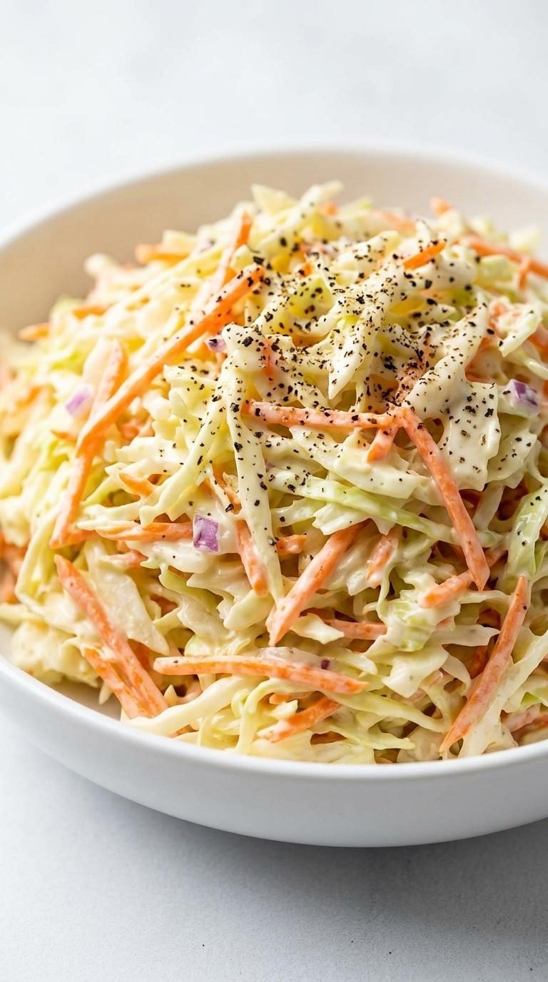 Coleslaw z młodej kapusty w kremowym sosie - dwie godziny w lodówce robią z niego zupełnie inną sałatkę
