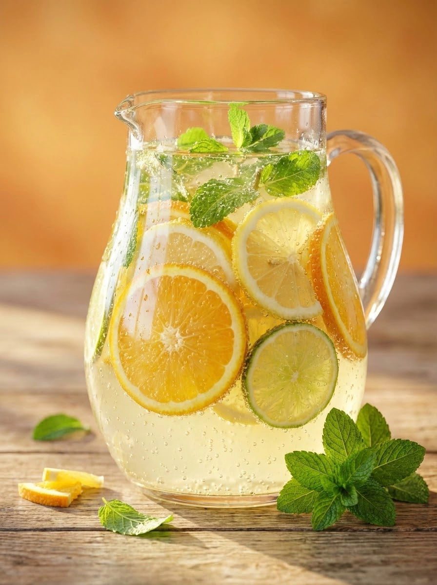Domowa lemoniada z miętą i cytrusami - dziesięć minut roboty, trzylitrowy słój i do wieczora zostaje samo szkło