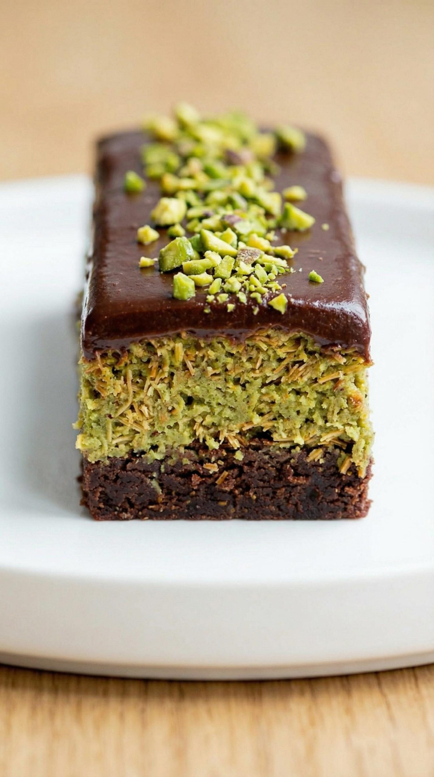 Dubajskie brownie z kataifi - miękkie czekoladowe ciasto z pistacjowym nadzieniem, które chrupi przy każdym kęsie