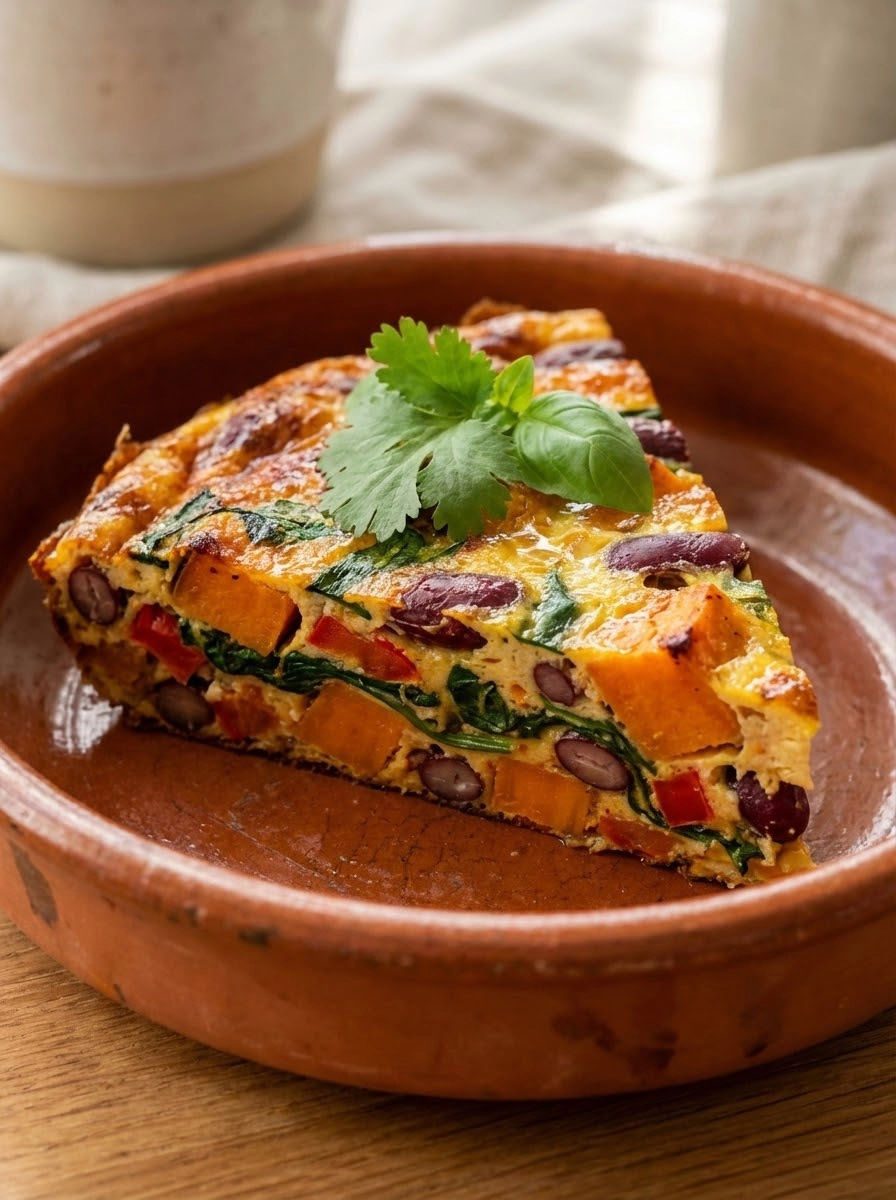 Frittata z batatem i czerwoną fasolą - jedna patelnia, dwadzieścia minut w piekarniku i talerze puste, zanim zdążę nalać herbatę