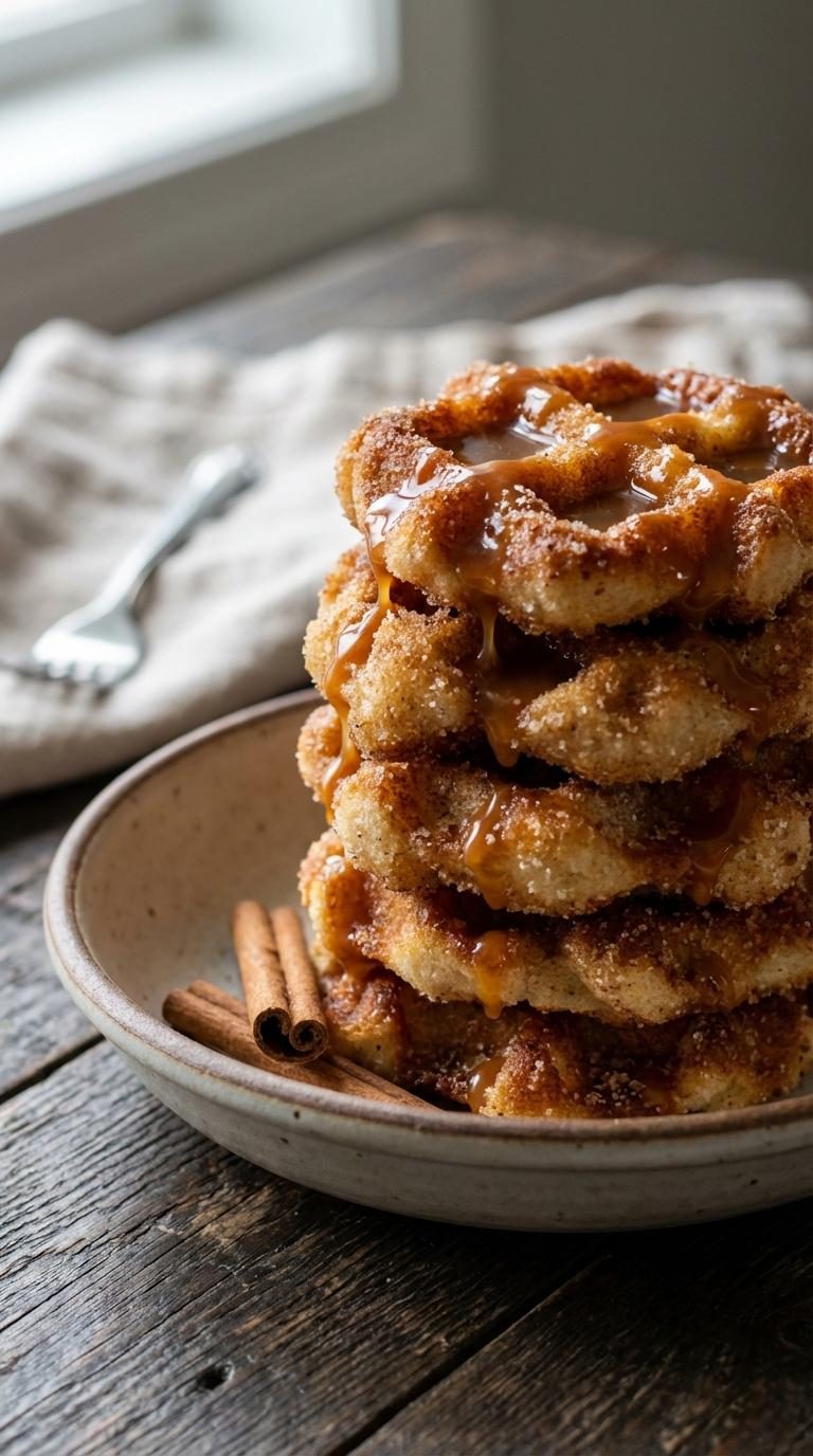 Gofry churros z cynamonem - bez garnka gorącego oleju, prosto z gofrownicy, gotowe w niecałe pół godziny