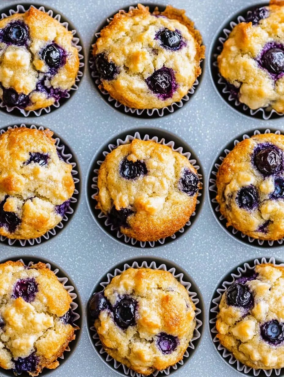 Jagodowe muffinki na jogurcie greckim - z płatkami owsianymi, słodzone miodem, wilgotne jeszcze następnego dnia