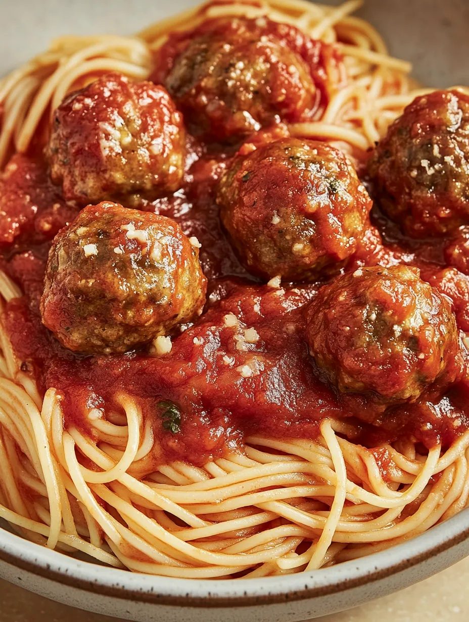 Klopsiki w sosie pomidorowym ze spaghetti - obsmażam je najpierw na patelni i dlatego nigdy nie rozpadają mi się w sosie