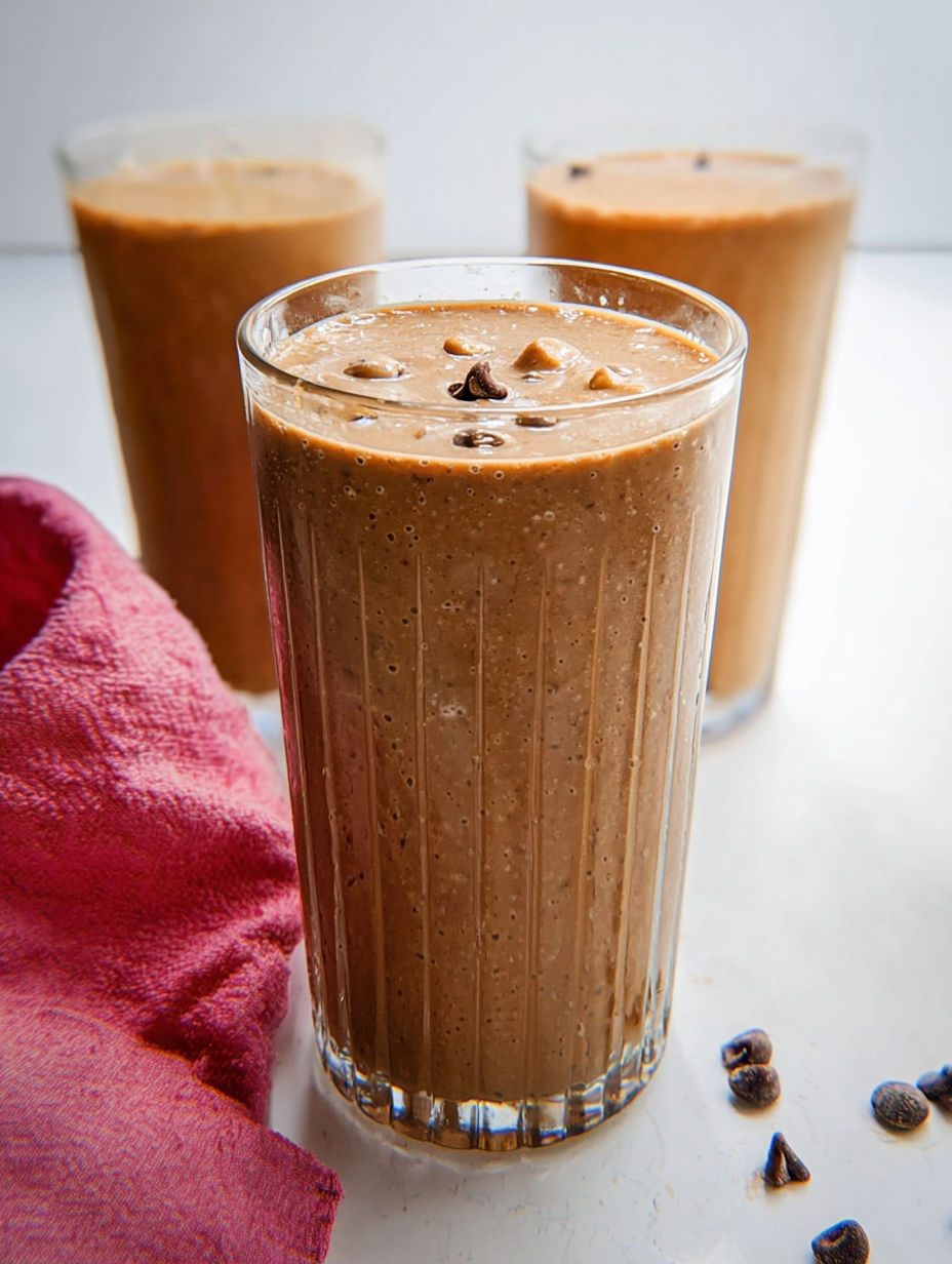 Kremowe czekoladowe smoothie z mrożonym bananem i masłem orzechowym - gęste jak deser, a robi się siedem minut