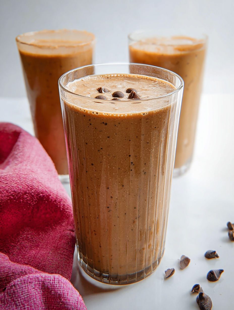 Kremowe czekoladowe smoothie z mrożonym bananem i masłem orzechowym - gęste jak deser, a robi się siedem minut