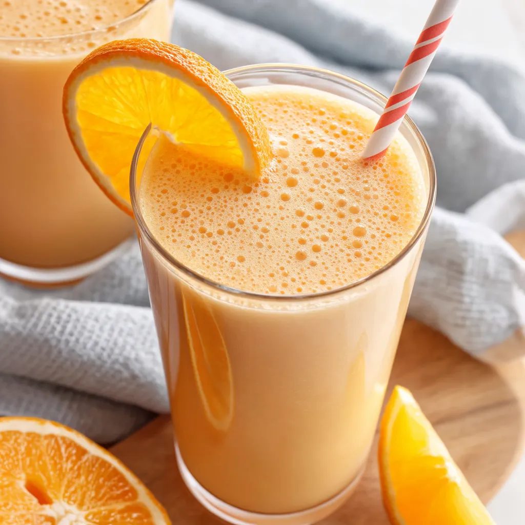 Kremowy napój pomarańczowy z blendera - pięć minut roboty, a dzieciaki wypijają szybciej, niż zdążę odstawić dzbanek