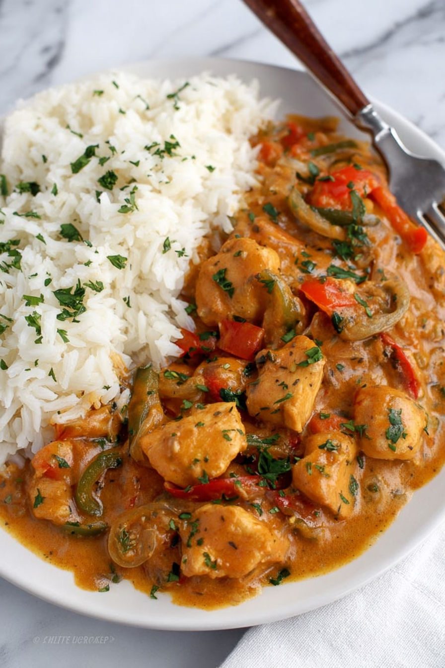 Kurczak cesarza w kremowym sosie curry - jedna patelnia, 40 minut i talerze wracają puste