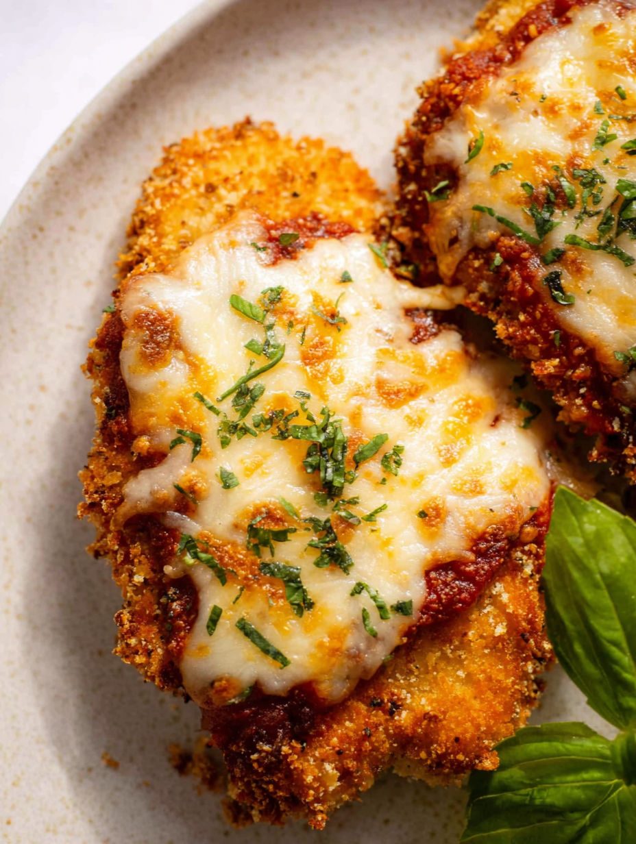Kurczak parmesan z frytkownicy beztłuszczowej - chrupiąca panierka z parmezanem i ciągnący się ser w niecałe pół godziny
