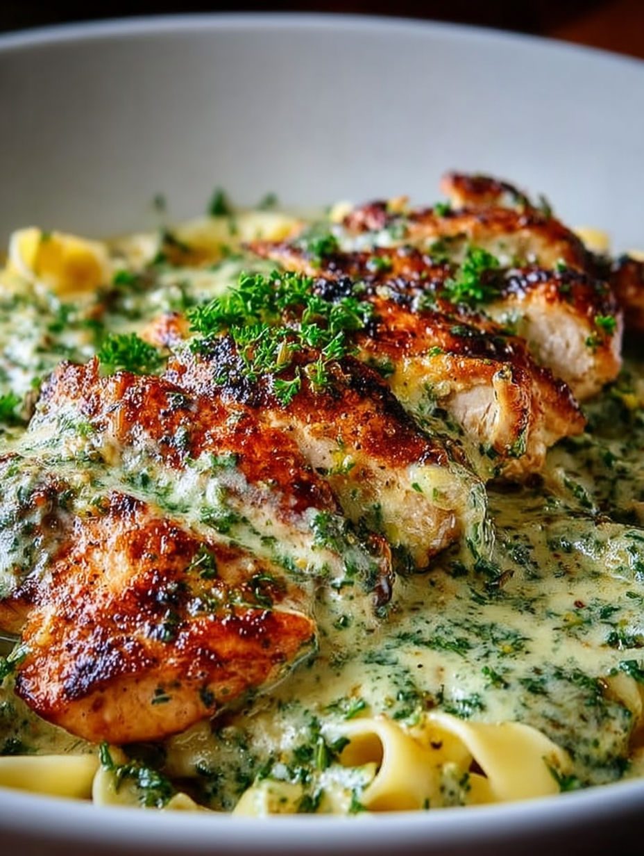 Kurczak w kremowym sosie pesto - jedna patelnia, pół godziny i z sosu zostaje tylko wytarty chlebem talerz