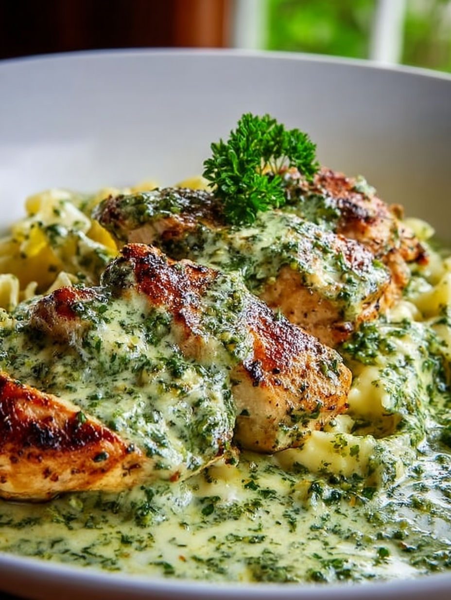 Kurczak w kremowym sosie pesto - jedna patelnia, pół godziny i z sosu zostaje tylko wytarty chlebem talerz