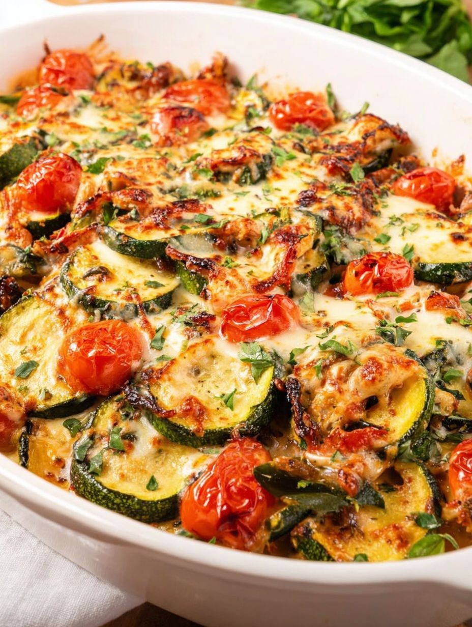 Kurczak z cukinią po toskańsku z jednego naczynia - 30 minut w piekarniku i ser ciągnie się jak w pizzerii