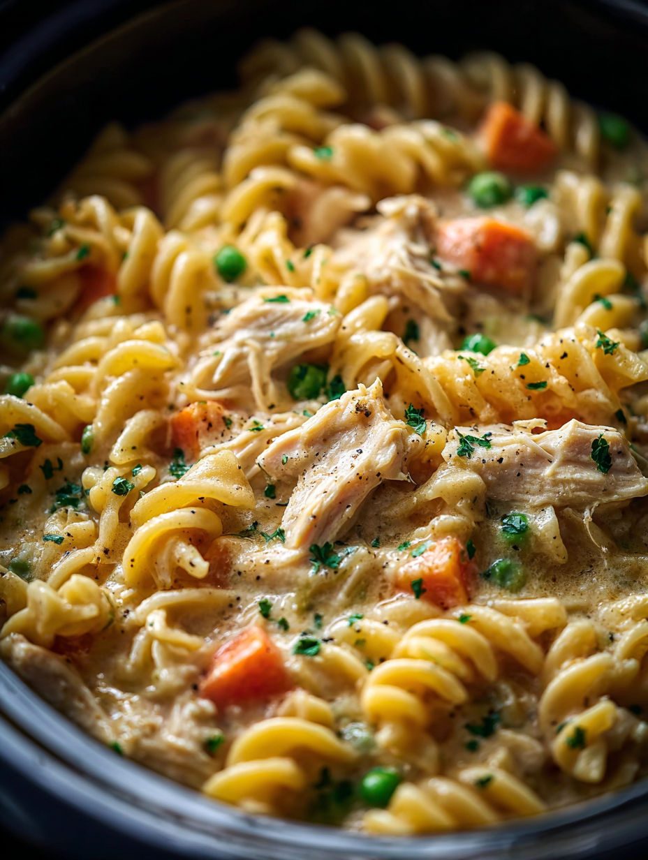 Kurczak z makaronem z wolnowaru - nastawiam rano, a wieczorem tylko dorzucam makaron i parmezan