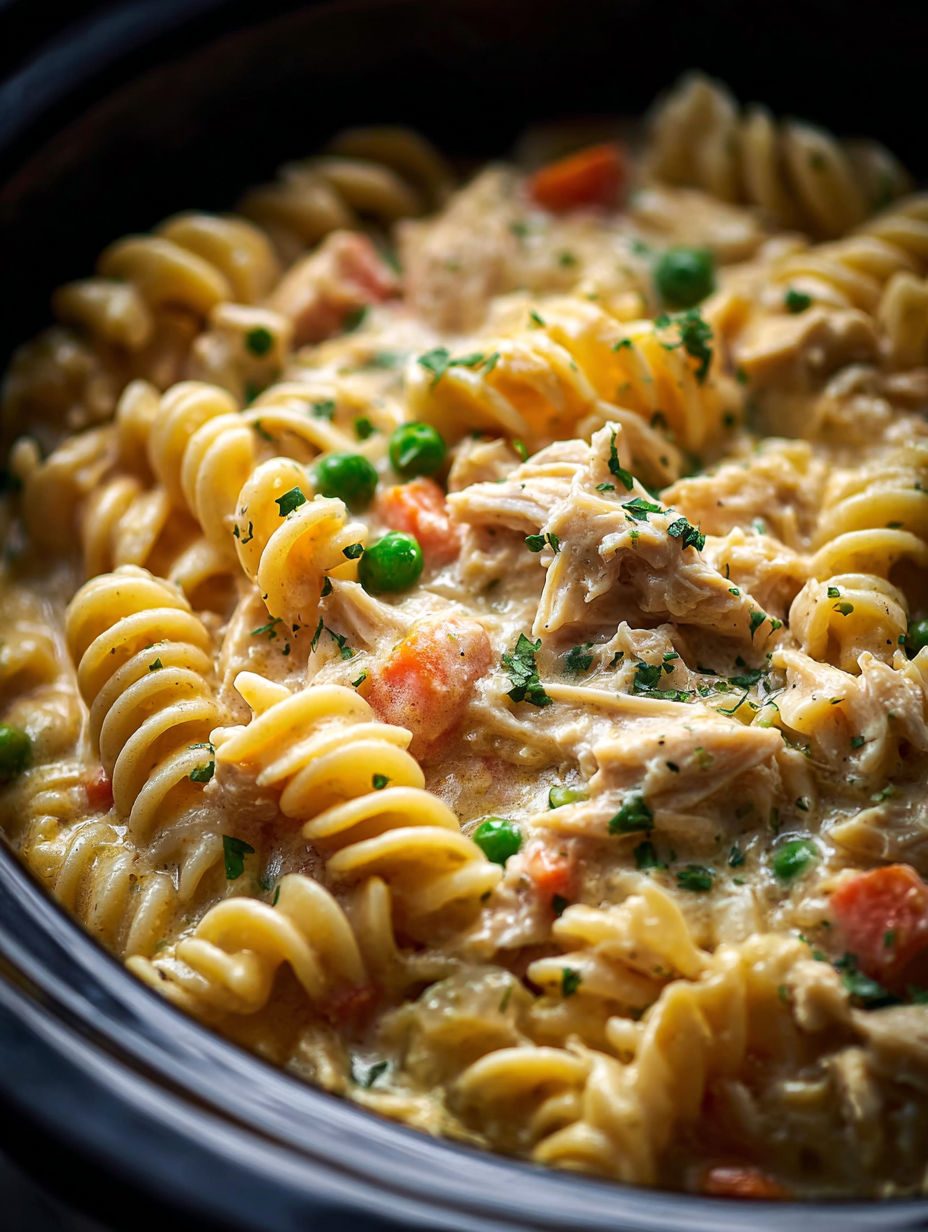 Kurczak z makaronem z wolnowaru - nastawiam rano, a wieczorem tylko dorzucam makaron i parmezan
