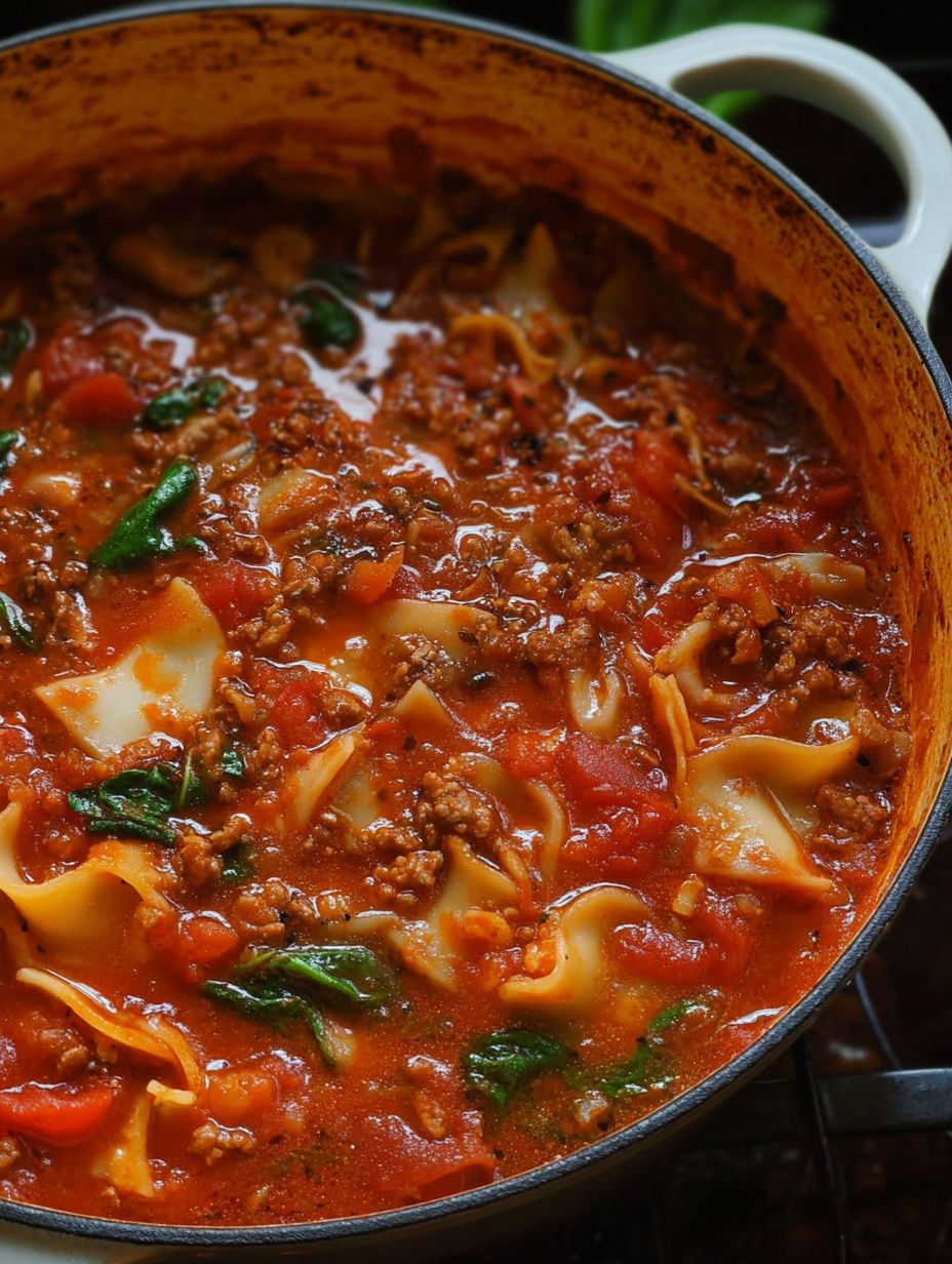 Lasagna z jednego garnka - makaron gotuje się razem z sosem, a po czterdziestu minutach stawiam całe danie na stole