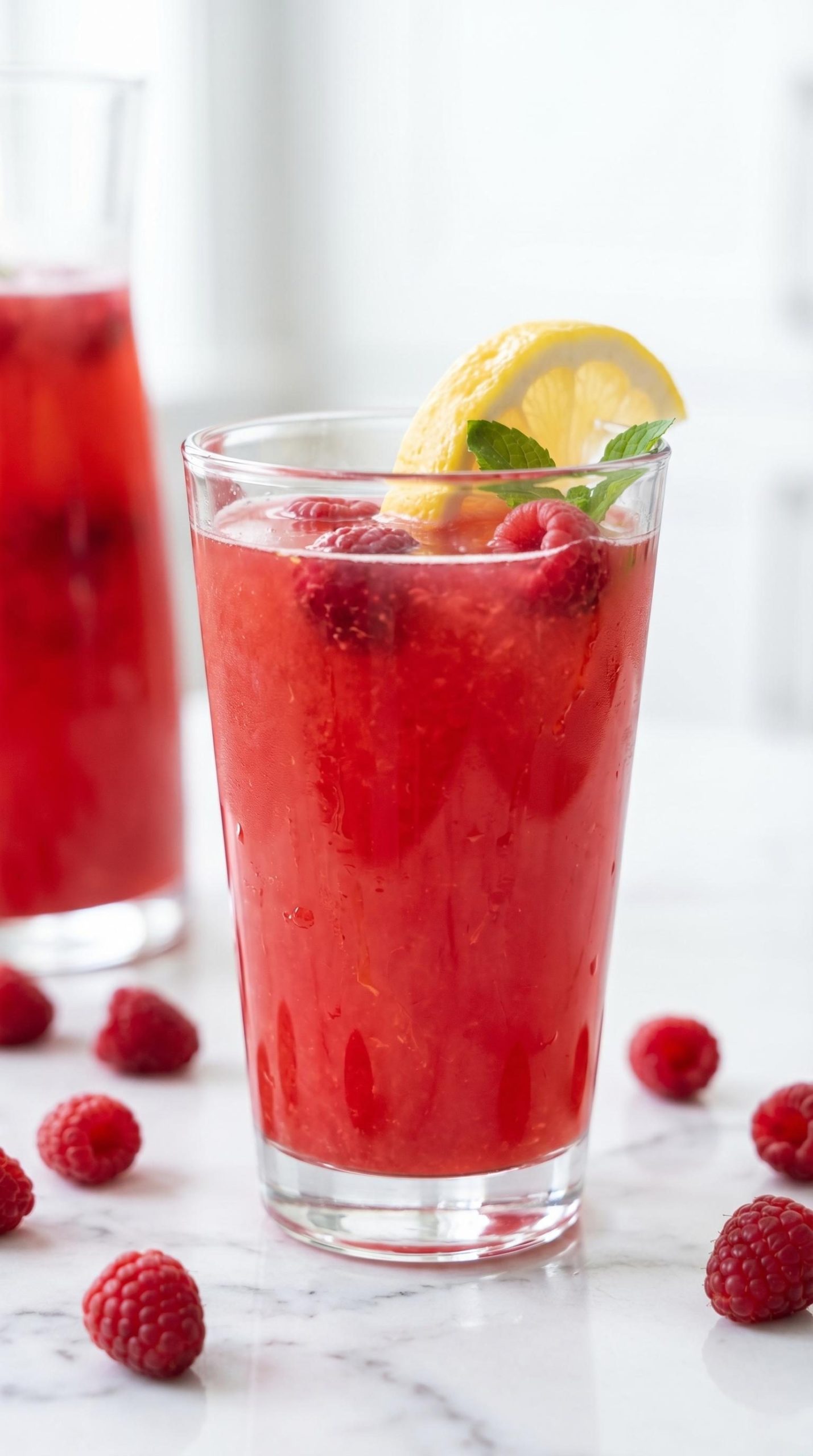 Lemoniada malinowa z miętą i cytryną - dzbanek znika z werandy szybciej, niż zdążę go schłodzić