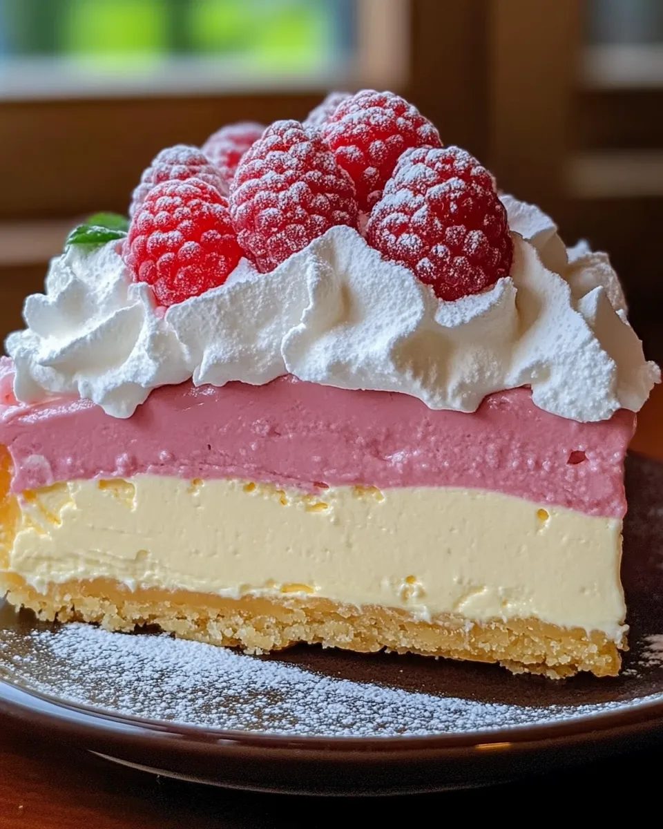 Malinowy tort lodowy na herbatnikach - dwie warstwy kremu bez pieczenia, robię go wieczorem, a rano stoi gotowy w lodówce