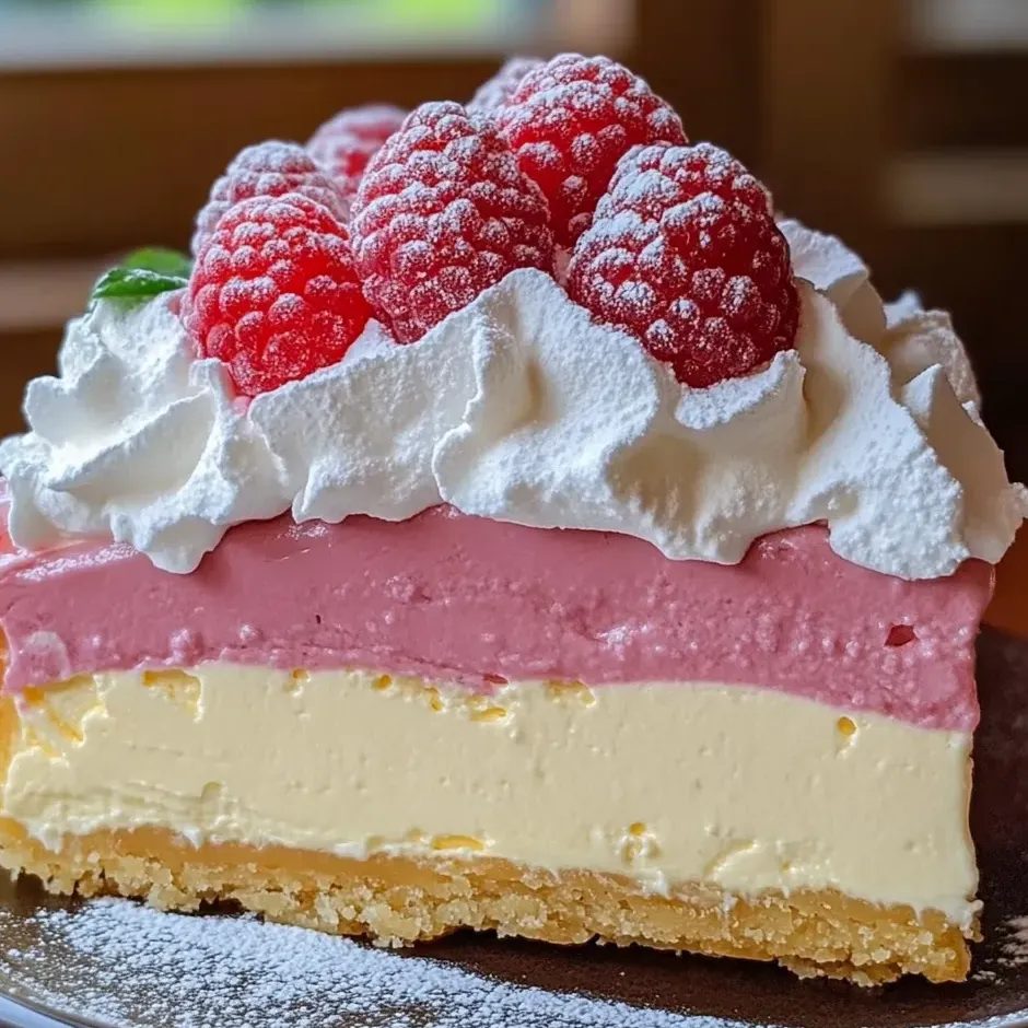 Malinowy tort lodowy na herbatnikach - dwie warstwy kremu bez pieczenia, robię go wieczorem, a rano stoi gotowy w lodówce