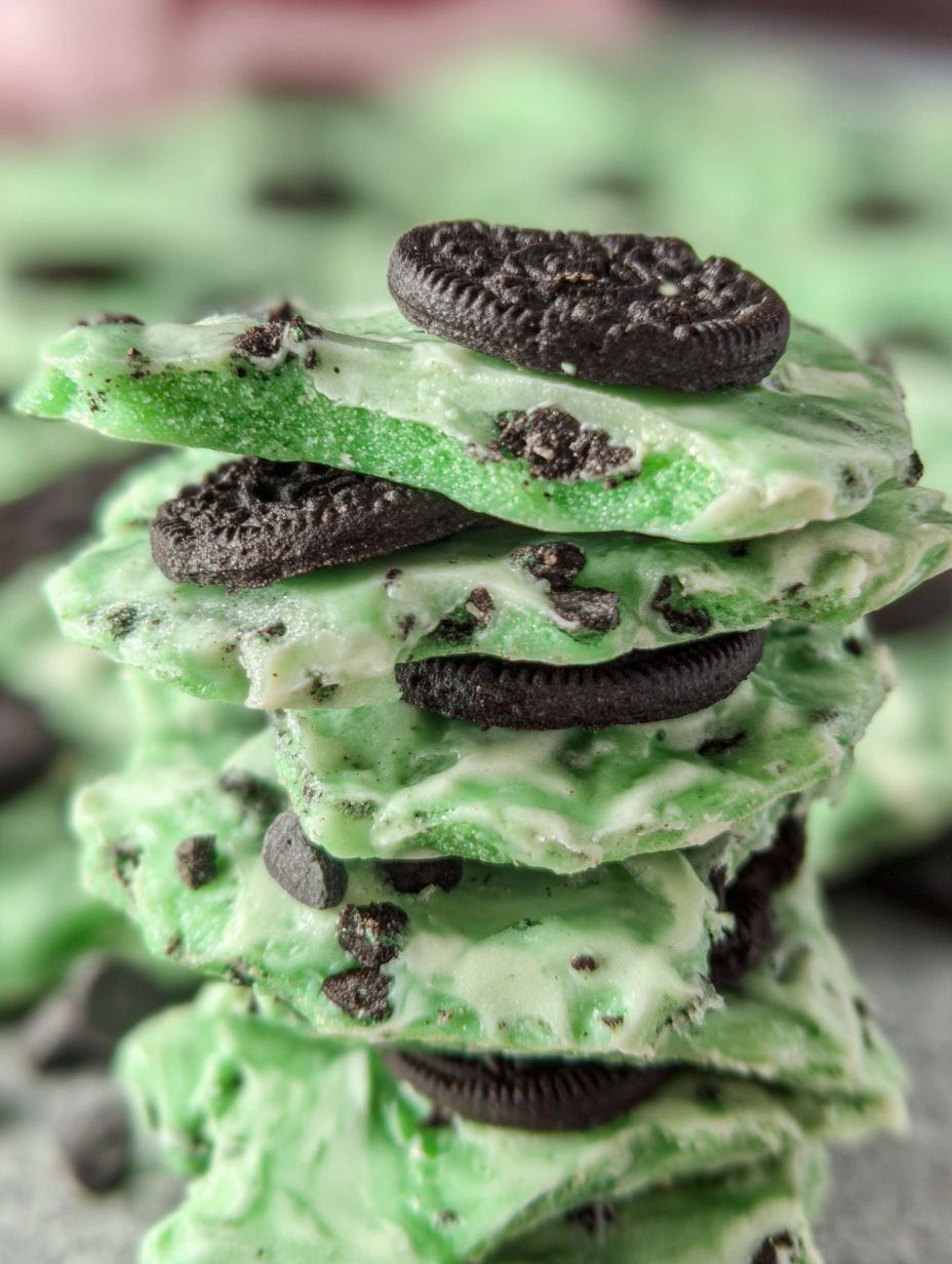 Miętowy bark z białą czekoladą i Oreo - bez piekarnika, dwadzieścia minut roboty, a na stole leży jak z cukierni