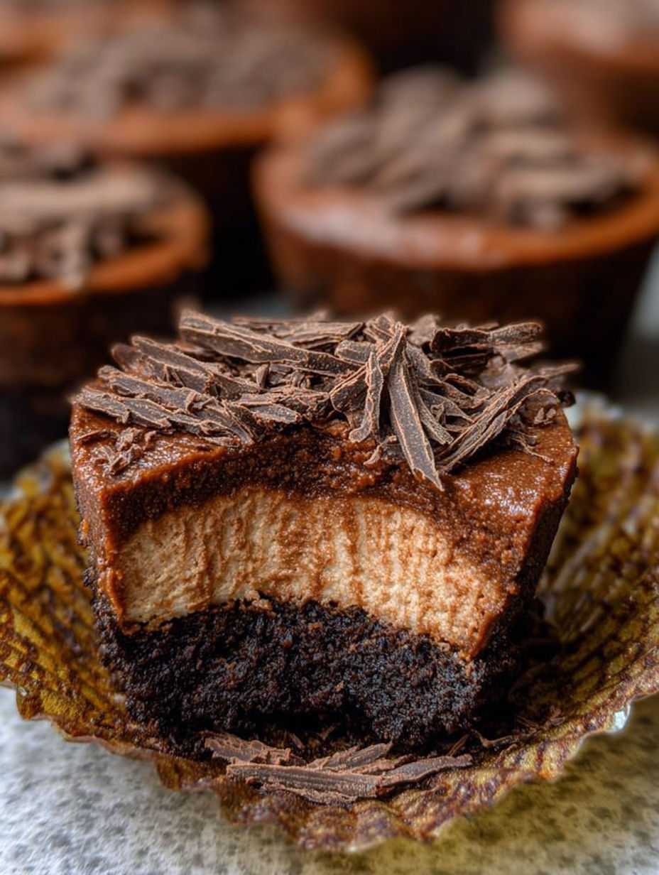 Mini serniczki czekoladowe na spodzie z Oreo - pieczone w papilotkach, z ganache, który stygnie na wierzchu jak lustro