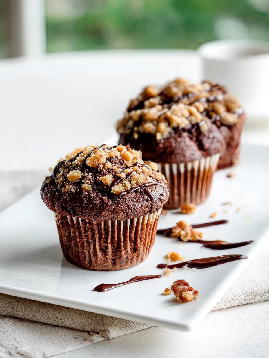 Muffinki czekoladowo-kawowe z kruszonką toffi - kawy w nich nie czuć, a czekolada smakuje dwa razy mocniej