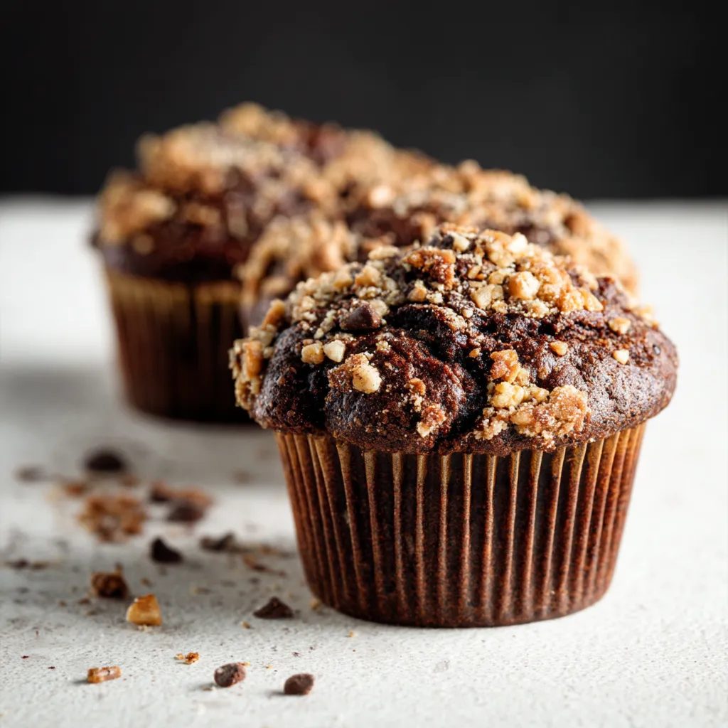 Muffinki czekoladowo-kawowe z kruszonką toffi - kawy w nich nie czuć, a czekolada smakuje dwa razy mocniej