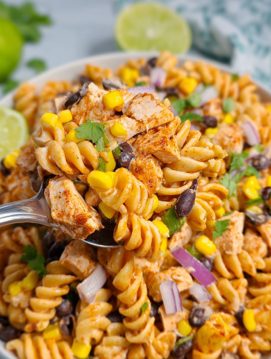 Penne z kurczakiem w sosie enchilada - podaję na zimno, z fasolą i limonką, i zawsze robię dzień wcześniej