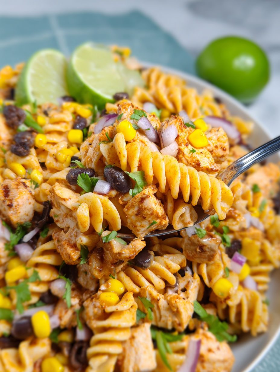 Penne z kurczakiem w sosie enchilada - podaję na zimno, z fasolą i limonką, i zawsze robię dzień wcześniej