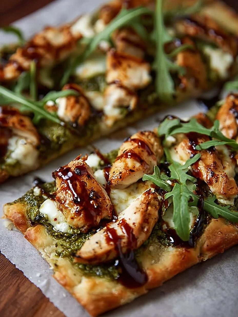 Pita z kurczakiem i pesto z piekarnika - ser się ciągnie, brzegi chrupią, a półmisek pustoszeje w kwadrans