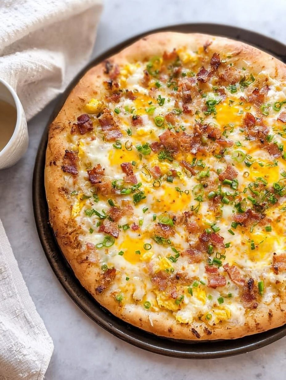 Pizza śniadaniowa z boczkiem i jajkami - na własnym cieście, znika z blachy, zanim zdążę nalać sobie kawy