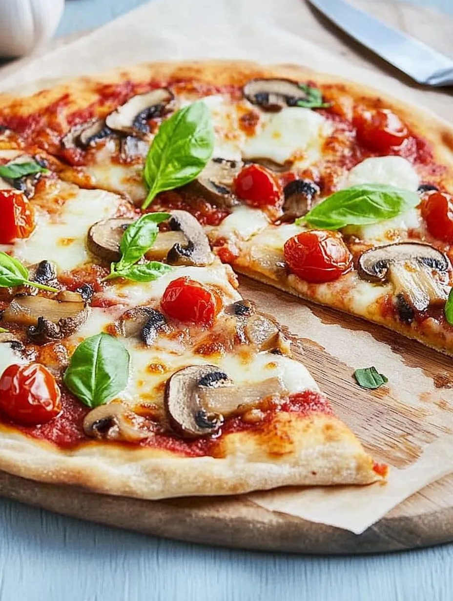 Pizza z pieczarkami na domowym cieście drożdżowym - wyrasta trzy godziny, a z blachy znika w dziesięć minut
