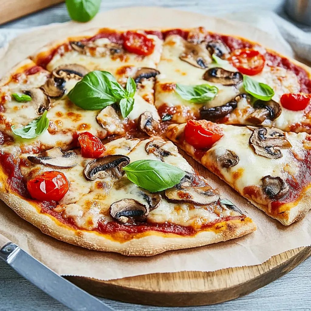 Pizza z pieczarkami na domowym cieście drożdżowym - wyrasta trzy godziny, a z blachy znika w dziesięć minut
