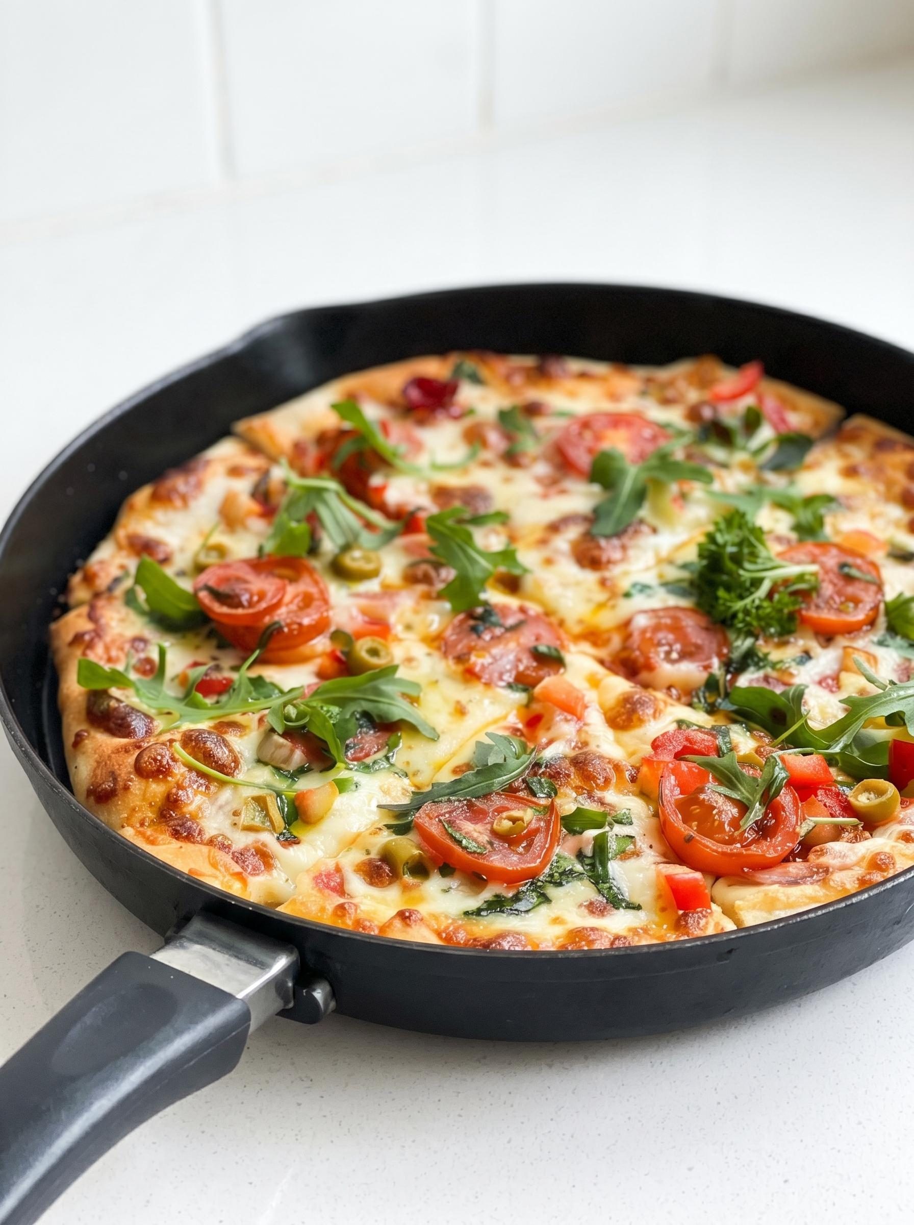 Pizza z serka wiejskiego na trzech składnikach - spód bez drożdży, bez zagniatania, gotowy szybciej niż zamówienie z dowozem