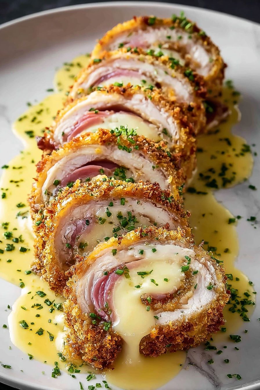 Roladki cordon bleu z szynką i żółtym serem - rozbijam filet cienko jak kartka i ser nigdzie nie ucieka
