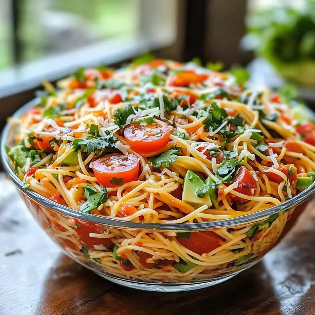 Sałatka ze spaghetti z trzema paprykami i mozzarellą - stoi godzinę w lodówce i dopiero wtedy pokazuje, co potrafi