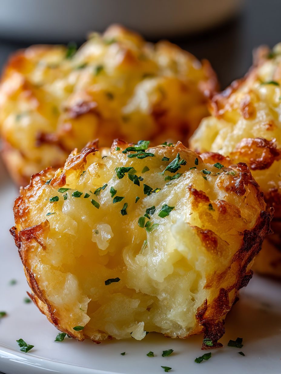 Serowe pulpeciki ziemniaczane z formy na muffinki - z wczorajszego puree, chrupiące z wierzchu i miękkie w środku