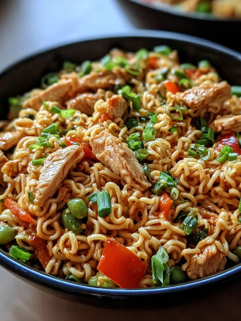 Smażony ramen z kurczakiem i chrupiącymi warzywami - jeden wok, 35 minut i cała patelnia znika w kwadrans