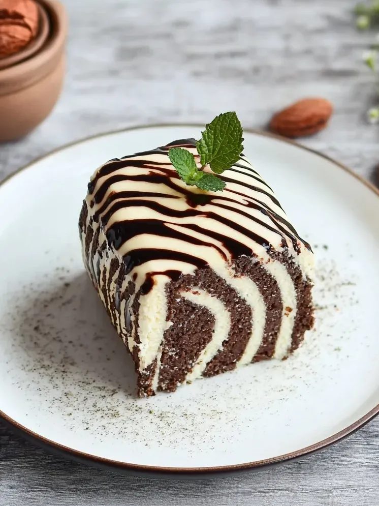 Śmietankowa zebra w czekoladzie - biszkopt w paski z kremem mascarpone, po który wszyscy wracają, gdy tylko zobaczą przekrój